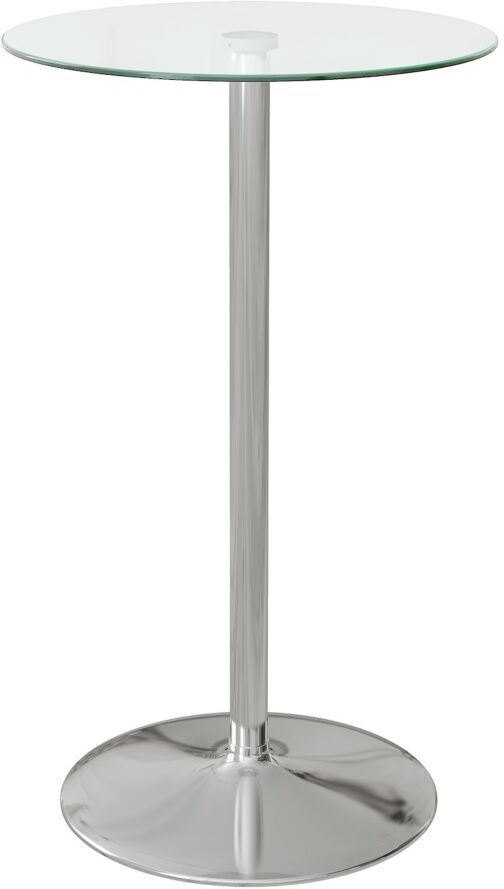 MHSTAR UK LTD HOMCOM Round Bar Table, Modern Bistro Table with Tempered Glass Top and Steel Frame, High Pub Table for 2, Easy Assembly for Breakfast Bar, Dining Roo