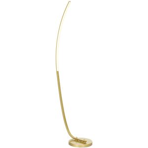 MHSTAR UK LTD HOMCOM LED Floor Lamp with 3 Adjustable Brightness, Modern Standing Lamp with Foot Switch for Bedroom, Living Room, Gold Tone