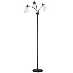 MHSTAR UK LTD HOMCOM Tree Floor Lamp with 3 Adjustable Light, Industrial Standing Lamp, Black