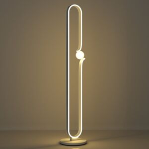MHSTAR UK LTD HOMCOM LED Floor Lamp, Dimmable Floor Standing Lamp with Glass Night Light, Foot Switch for Living Room, Bedroom, Office, White