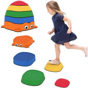 MHSTAR UK LTD AIYAPLAY 5PCS Balance Stepping Stones, Frog-Shaped Sensory Stepping Stones for Toddlers, Anti-Slip Edging, Stackable Design, Indoor Outdoor Obstacle C