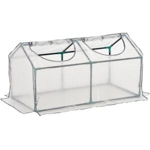 MHSTAR UK LTD Outsunny Mini Greenhouse Portable Flower Planter Tomato Vegetable House for Garden Backyard with Zipper 120 x 60 x 60 cm, White