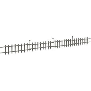 MHSTAR UK LTD Outsunny Decorative Garden Fencing, 4PCs Outdoor Fence Panels, Wooden Landscape Flower Bed Border Edging, Grey