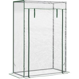 MHSTAR UK LTD Outsunny 100 x 50 x 150cm Greenhouse Steel Frame PVC Cover with Roll-up Door Outdoor for Backyard, Balcony, Garden, Transparent