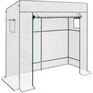MHSTAR UK LTD Outsunny Tomato Greenhouse with Reinforced PE Cover, Walk-in Garden Growhouse with Large Roll-up Door and 2 Mesh Windows, Portable Indoor Outdoor Gree