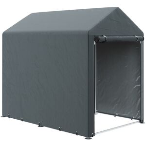 MHSTAR UK LTD Outsunny 1.2 x 1.8m Garden Storage Shed Tent, Portable Shed Shelter with Galvanised Steel Frame and Large Door, for Motorbike, Garden Tools, Bike Stor