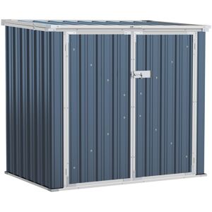 MHSTAR UK LTD Outsunny 2-Bin Steel Rubbish Storage Shed w/ Double Locking Doors, Openable Lid