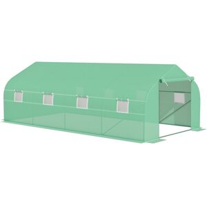 MHSTAR UK LTD Outsunny Walk in Polytunnel Greenhouse with Windows and Door for Garden, Backyard (6 x 3M)
