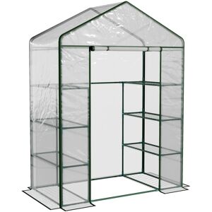 MHSTAR UK LTD Outsunny Metal Frame Walk in Grow Herb Plant Portable Greenhouse Transparent 143 L x 73W x 195H cm