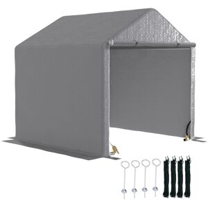 MHSTAR UK LTD Outsunny 2 x 2 x 2 m Garden Shed Tent, Outdoor Storage Shed for Bike Motorbike Tool with Galvanised Steel Frame, Waterproof & UV-Resistant, Grey