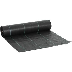 MHSTAR UK LTD Outsunny 2m x 90m Weed Control Membrane, Heavy Duty Weed Control Barrier Fabric, 90gsm Ground Cover for Patios, Garden, Flower beds, Landscaping