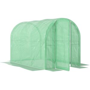 MHSTAR UK LTD Outsunny 3 x 2 x 2m Polytunnel Greenhouse with Hinged Door, Walk-in Grow House Tent with PE Cover and Galvanised Steel Frame, Green