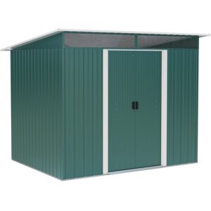 MHSTAR UK LTD Outsunny 8.5 x 6ft Metal Garden Storage Shed, Tool Storage House with Double Doors and Lightsky Panels and Ventilation for Backyard, Patio and Lawn, G