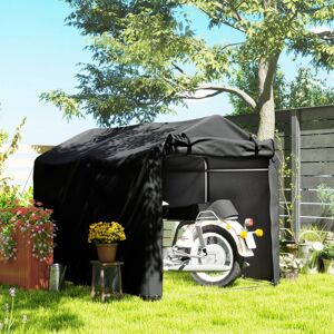 MHSTAR UK LTD Outsunny 2.2 x 1.6 m Garden Storage Tent, Waterproof Anti-UV Bike Tent with Roll-up Zipper Door, Galvanised Outdoor Storage Shelter Carport for Bike,