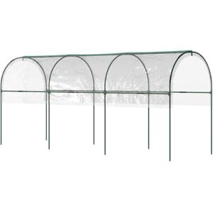MHSTAR UK LTD Outsunny Tunnel Tomato Greenhouse with 4 Hoops and Top Tap, Pointed Bottom and Guy Ropes, Clear