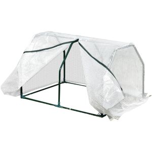 MHSTAR UK LTD Outsunny Mini Greenhouse Grow House PVC Cover Steel Frame White 99L x 71W x 60H cm