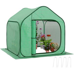 MHSTAR UK LTD Outsunny Mini Pop Up Greenhouse with Reinforced PE Cover, Foldable Small Greenhouse with Zipper Door for Indoor Outdoor, 150 x 148 x 148 cm, Green