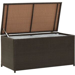 Wallplus Ltd Garden Storage Box Poly Rattan 100x50x50 cm Brown