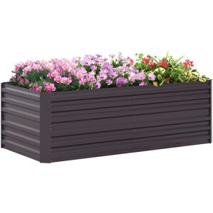 MHSTAR UK LTD Outsunny Raised Beds for Garden, Galvanised Steel Outdoor Planters with Multi-reinforced Rods for Vegetables, Plants, Flowers and Herbs, 180 x 90 x 59