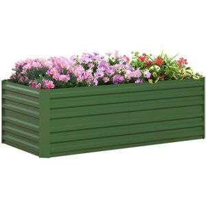 MHSTAR UK LTD Outsunny Raised Beds for Garden, Galvanised Steel Outdoor Planters with Multi-reinforced Rods for Vegetables, Plants, Flowers and Herbs, 180 x 90 x 59