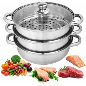 MantraRaj Infotech LTD. 22cm 3 Tier Stainless Steel Vegetable Meat Food Steamer Cooker Cooking Pot