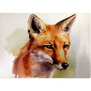 WRT Ltd Fox Watercolour Glass Chopping Board WRT Ltd Fox Watercolour Glass Chopping Board