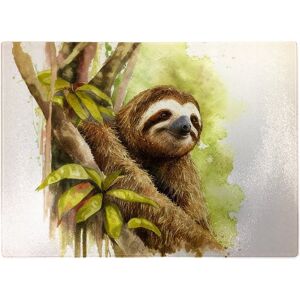 WRT Ltd Sloth Watercolour Glass Chopping Board WRT Ltd Sloth Watercolour Glass Chopping Board