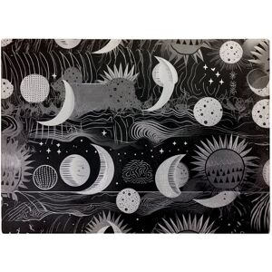 WRT Ltd Abstract Black White Moon and Sun Glass Chopping Board WRT Ltd Abstract Black White Moon and Sun Glass Chopping Board
