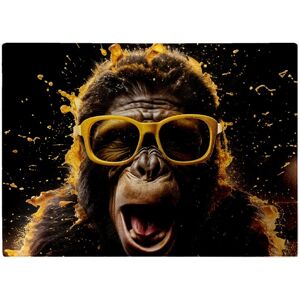 WRT Ltd Splashart Monkey Face With Yellow Glasses Glass Chopping Board WRT Ltd Splashart Monkey Face With Yellow Glasses Glass Chopping Board