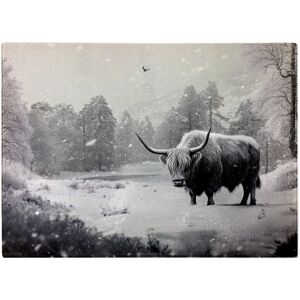 WRT Ltd Snow Storm Highland Cow Glass Chopping Board WRT Ltd Snow Storm Highland Cow Glass Chopping Board