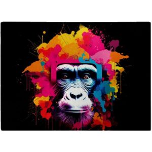WRT Ltd Multi Coloured Monkey Face Glass Chopping Board WRT Ltd Multi Coloured Monkey Face Glass Chopping Board