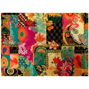 WRT Ltd Patchwork Mixed Textiles Glass Chopping Board WRT Ltd Patchwork Mixed Textiles Glass Chopping Board