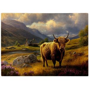 WRT Ltd Springtime Highland Cow Glass Chopping Board WRT Ltd Springtime Highland Cow Glass Chopping Board