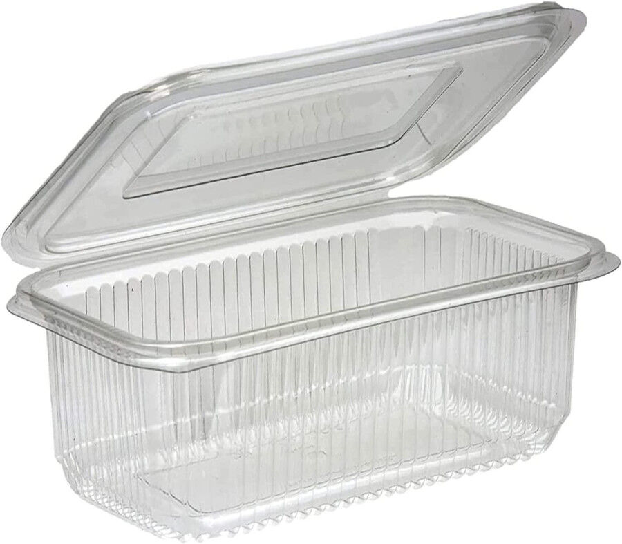 MantraRaj Infotech LTD. MantraRaj Hinged Lid Salad Containers 500cc Clear Plastic Reusable Food Container Ideal for Fruits Sandwich Cake Display Ideal For Easy Serving Good S