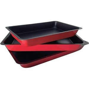 MantraRaj Infotech LTD. Mantraraj 3 Piece Non Stick Baking Roasting Cooking Trays Set Oven Dish Bakeware Bake Pan Traditional to Bake Fish, Meat, Chicken, Vegetables, Pork Or