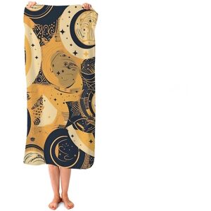 WRT Ltd Blue Gold Moon and Sun Beach Towel WRT Ltd Blue Gold Moon and Sun Beach Towel