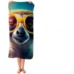 WRT Ltd Meerkat With Glasses Splashart Beach Towel WRT Ltd Meerkat With Glasses Splashart Beach Towel