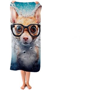 WRT Ltd Splashart Doormouse With Glasses Beach Towel WRT Ltd Splashart Doormouse With Glasses Beach Towel