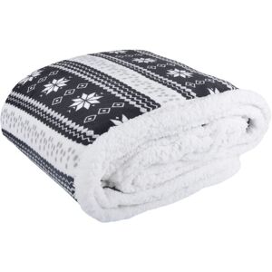 XS-Stock.com Ltd Luxury Double Layer Snowflake Sherpa Lined Fleece Blanket Sofa Bed Throw - Black - 130X160cm XS-Stock.com Ltd Luxury Double Layer Snowflake Sherpa Lined Fleece Blanket Sofa Bed Throw - Black - 130X160cm