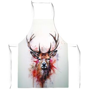 WRT Ltd Watercolour Splashart Stag Face Apron - Children WRT Ltd Watercolour Splashart Stag Face Apron - Children