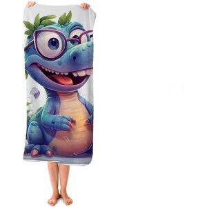 WRT Ltd Happy Dinosaur With Glasses Beach Towel WRT Ltd Happy Dinosaur With Glasses Beach Towel