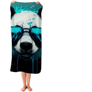 WRT Ltd Panda With Blue Glasses Splashart Beach Towel WRT Ltd Panda With Blue Glasses Splashart Beach Towel
