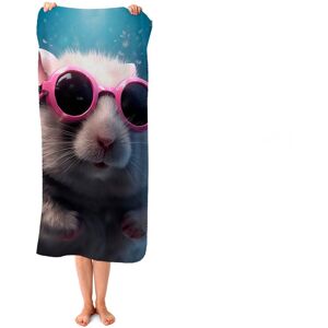 WRT Ltd Splashart DoorMouse with Pink Glasses Beach Towel WRT Ltd Splashart DoorMouse with Pink Glasses Beach Towel