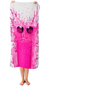 WRT Ltd Pink Splashart Glass With Glasses Beach Towel WRT Ltd Pink Splashart Glass With Glasses Beach Towel