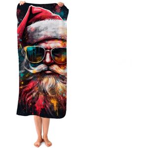 WRT Ltd Splashart Santa Claus In Glasses Beach Towel WRT Ltd Splashart Santa Claus In Glasses Beach Towel