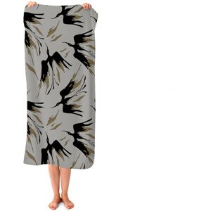 WRT Ltd Black And Gold Fire Bird Silhouettes Beach Towel WRT Ltd Black And Gold Fire Bird Silhouettes Beach Towel