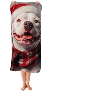 WRT Ltd Christmas Staffy Bull Terrier Dog Beach Towel WRT Ltd Christmas Staffy Bull Terrier Dog Beach Towel