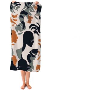 WRT Ltd Abstract Grey Brown Silhouette Beach Towel WRT Ltd Abstract Grey Brown Silhouette Beach Towel