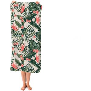 WRT Ltd Dark Tropical Green Leaves Beach Towel WRT Ltd Dark Tropical Green Leaves Beach Towel
