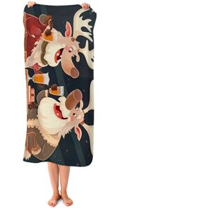 WRT Ltd Reindeers Down The Pub Beach Towel WRT Ltd Reindeers Down The Pub Beach Towel